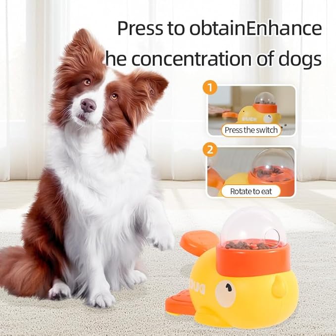 Dog Puzzle Feeder Interactive Duck Toy, Slow Food Dispensing Pet Feeder for Dogs, Anti-Slip Plastic Treat Dispenser, Mental Stimulation & Training Toy