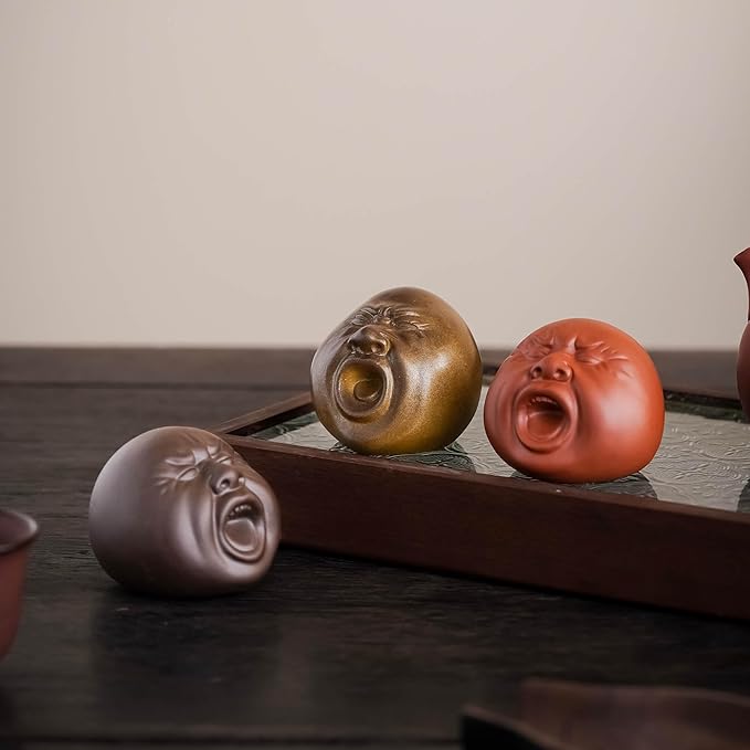 Color Changing Tea Pet, Tea Set Accessories Traditional Gongfu Tea Set Accessory, for Tea Lover Friends (yawn-Golden)