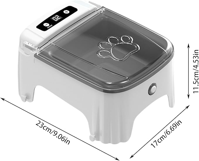 Automatic Cat Feeder - Programmable Timed Pet Dispenser, Sensor Activated Dry Food Bowl with Portion Control System, Sturdy Sealed Storage Container, Ideal for Small Dog Indoor Feeding