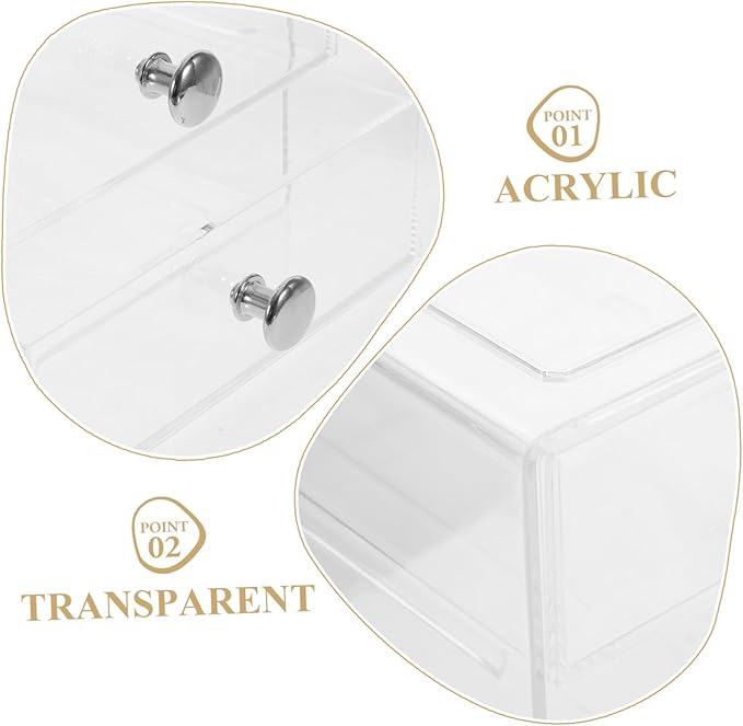 Cosmetic Storage Box 3-layer Organizer Drawers Acrylic Makeup Organizer Tabletop Storage Solution