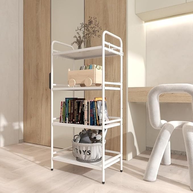 HDANI Storage Shelves, 4-Tier Metal Storage Rack with Shelf,Shelf Organizer,Garage Standing Shelving Unit for Laundry,Bathroom,Kitchen,Pantry, Closet,23.6''W X 13.8''D X 50 H''H,White
