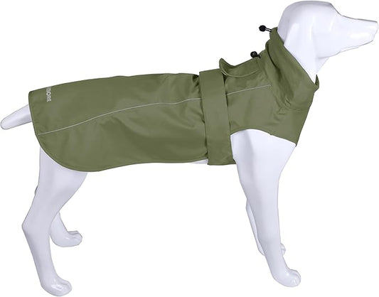 Adjustable Waterproof Dog Raincoat for Dogs,Lightweight Pet Rain Jacket Puppy Clothes with Reflective Strip for Small Medium Large Dogs (Army Green, X-Large)
