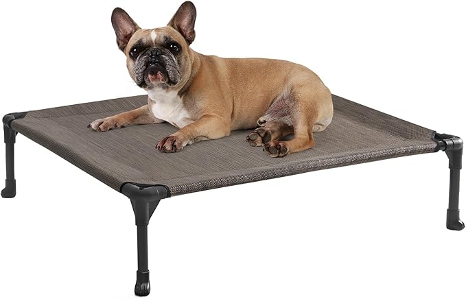 Veehoo Cooling Elevated Dog Bed, Portable Raised Pet Cot with Washable & Breathable Mesh, No-Slip Feet Durable Dog Cots Bed for Indoor & Outdoor Use, Medium, CWC1803-M