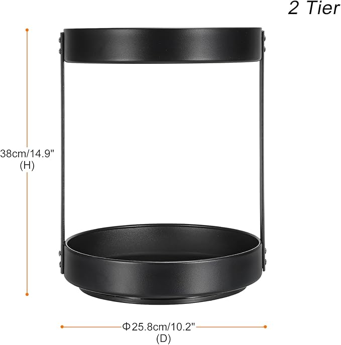 uxcell Lazy Susan Turntable Organizer, 2 Tier Rotating Spice Racks Metal Condiment Organizers for Cabinet Pantry Kitchen Countertop Bathroom