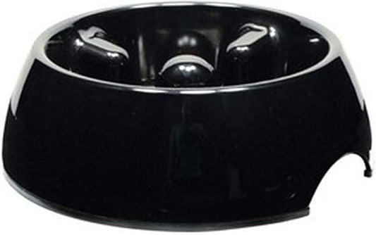Dogit Go Slow Anti-Gulping Dog Bowl, Black, Medium