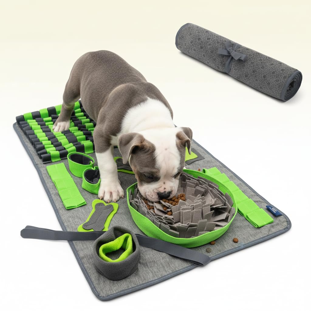 M Snuffle Mat Green Dog Puzzle Enrichment Slow Feeder - Image 1