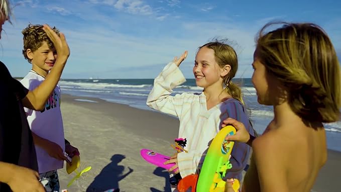 Surfer Dudes Legends & Surfer Pets Wave Powered Mini-Surfer, Pet and Surfboard Beach Toy - Tahiti Nikki and Meowi