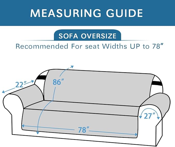 H.VERSAILTEX Reversible Sofa Cover Couch Cover for 3 Cushion Couch Water Resistant Sofa Cover for Living Room Quilted Furniture Couch Cover Washable Couch Protector(Oversized Sofa, Ivory/Beige)