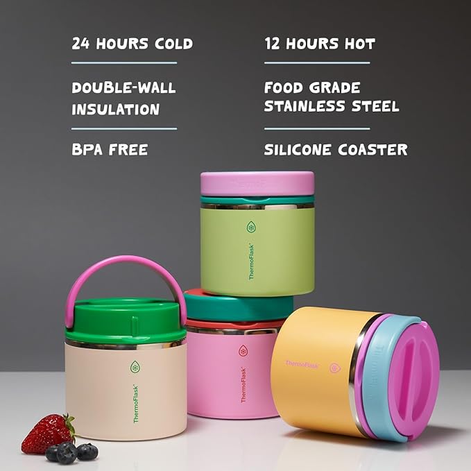 ThermoFlask 20 oz Double Wall Insulated Food Jar, Tropical Sunset