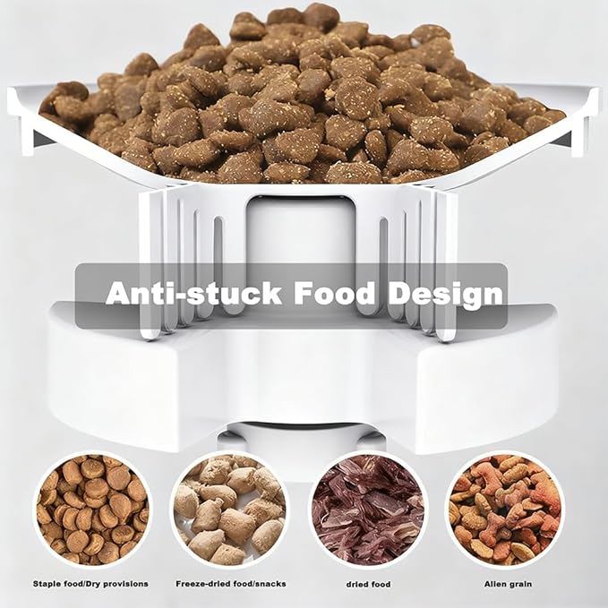 Smart Automatic Pet Feeder with 2K HD Camera & Night Vision, 4.5L Large Capacity, Anti-Jam System, Voice Recorder, Dual Power, App Control, Programmable Feeding for Cats/Dogs (White)