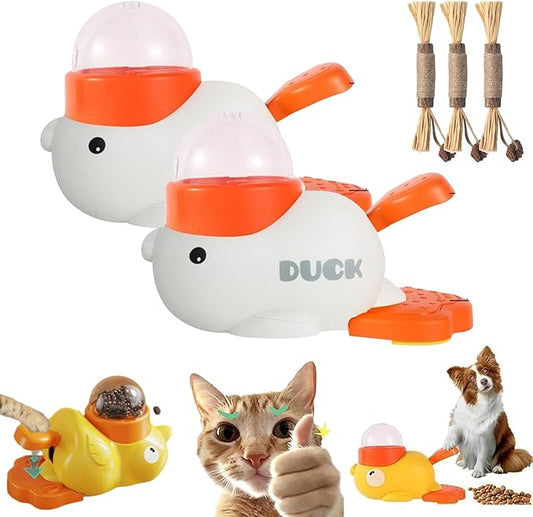 Dog Feeder Puzzle Toy Duck, Dog Treat Dispenser, Interactive Duck Cat Puzzle Feeders Toys, 2-in-1 Interactive Slow Feeder Puzzle Toy (C*2)
