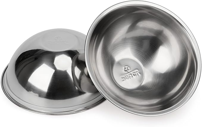 Super Design 2PCS Replacement Stainless Steel Bowls, Match Inner Bowls for Mess Free Slanted Dog Cat Bowl, Tilted Angle Bulldog Bowl Pet Feeder, Easier to Reach Food S