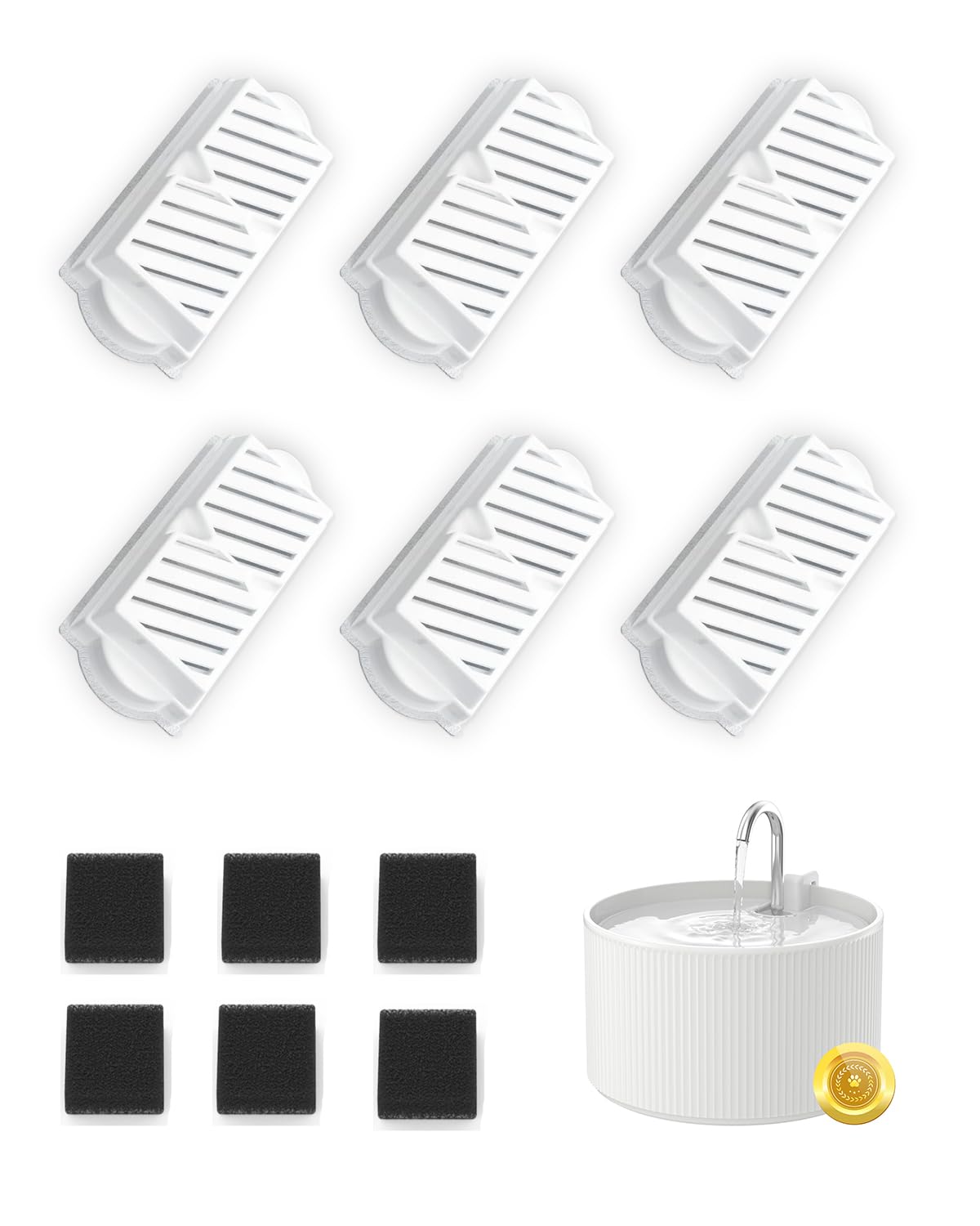 Wonder Creature Ceramic Cat Water Fountain Filter, 6 | Pet Essentials - Image 1