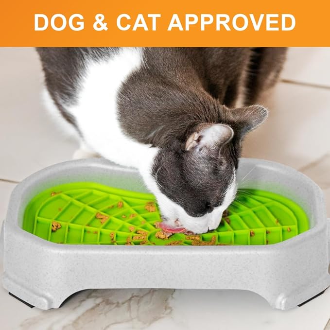 Neater Pets Neat-LIK Dog Lick Mat w/Mess-Proof Tray, Lick Mat for Dogs, Cats, Puppy, Reduces Anxiety & Boredom, Peanut Butter Slow Feeder, Interactive Treat Licking Pad (Green/Vanilla Bean)