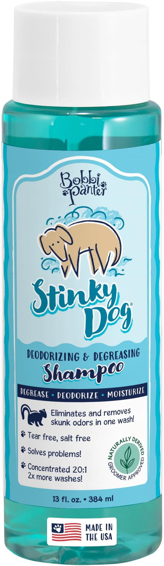 Bobbi Panter Dog Shampoo - Made in USA - All Natural Formula for Heavy Duty Deodorizing & Degreasing - Concentrated 25:1 for Professional Groomers - Fresh Clean Scent, 13 Oz