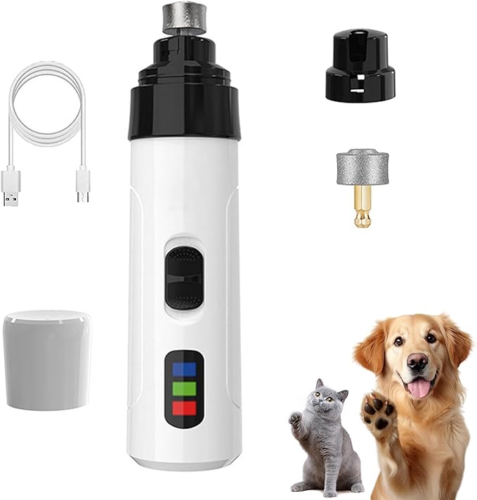 Silent Groom Pro Dog Nail Grinder, Quiet & Safe Pet Nail Grinder and Trimmer, Professional Low Noise Nail Clipper Alternative for Dogs (1+1*Replacement Header)