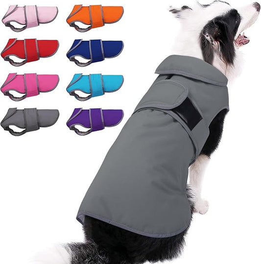 MIGOHI Warm Dog Coat Winter Dog Jacket,Waterproof Cold Weather Coats for Dogs,Fleece Jacket for Small Medium Large Dogs,Reflective Thick Fleece Vest with Leash Hole