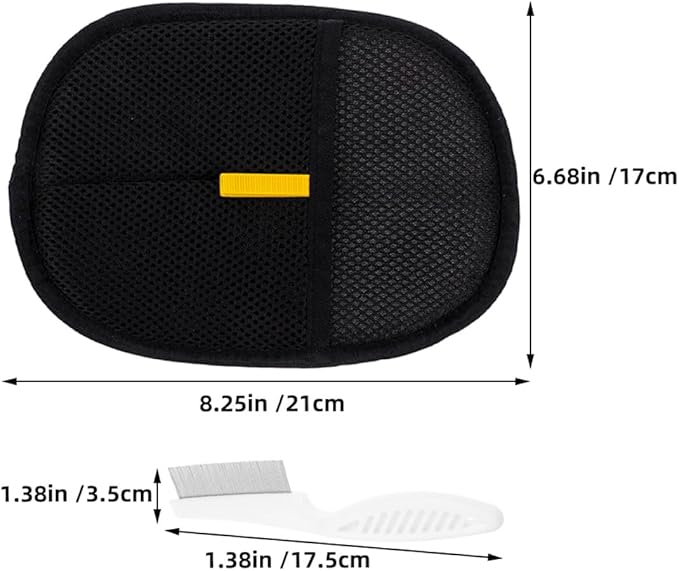 ABOOFAN Pet Hair Remover Gloves 3pcs Set with Electrostatic Double-Sided Brush Small Size for Dog Cat Grooming and Shedding Control