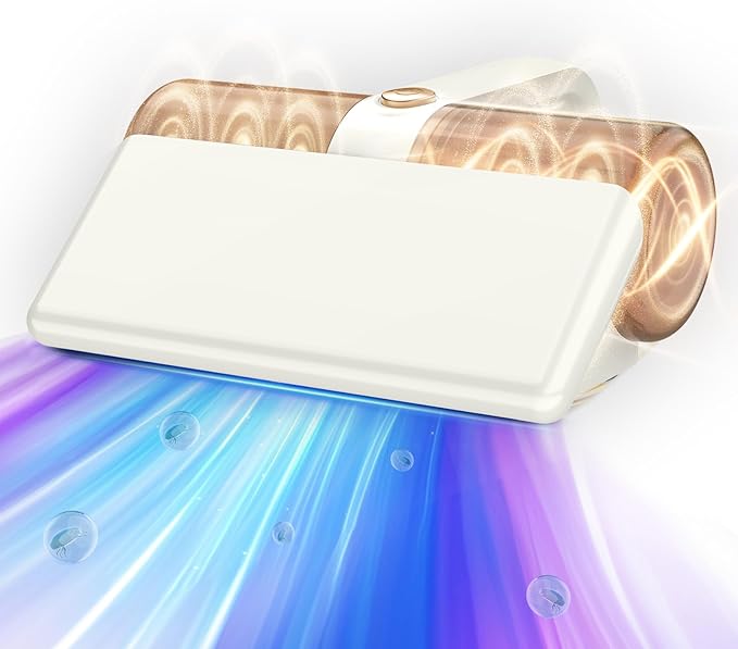 Mattress Vacuum Cleaner -Cordless Bed Vacuum Cleaner | Effortless Powered by UV-C Light & Ultrasonic Technology, 10Kpa Strong Suction,Suitable for Dust, Pet Hair from Bed, Sofa , Corners and Crevices