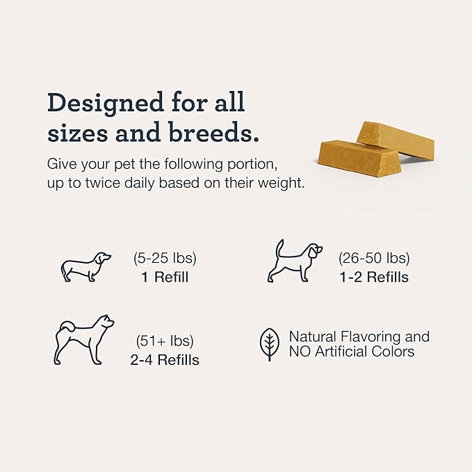 Kradle All Day Calming Dog Bone – Refillable Bacon-Flavored Toy with Ashwagandha & GABA for Anxious Dogs - 8" Nylon Dog Bone with 28 Refills