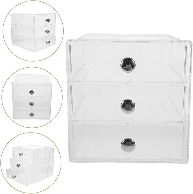 3-layer Organizer Box Acrylic Storage Case Makeup Cosmetic Organizer Desktop Storage Box Efficient Space-saving Solution