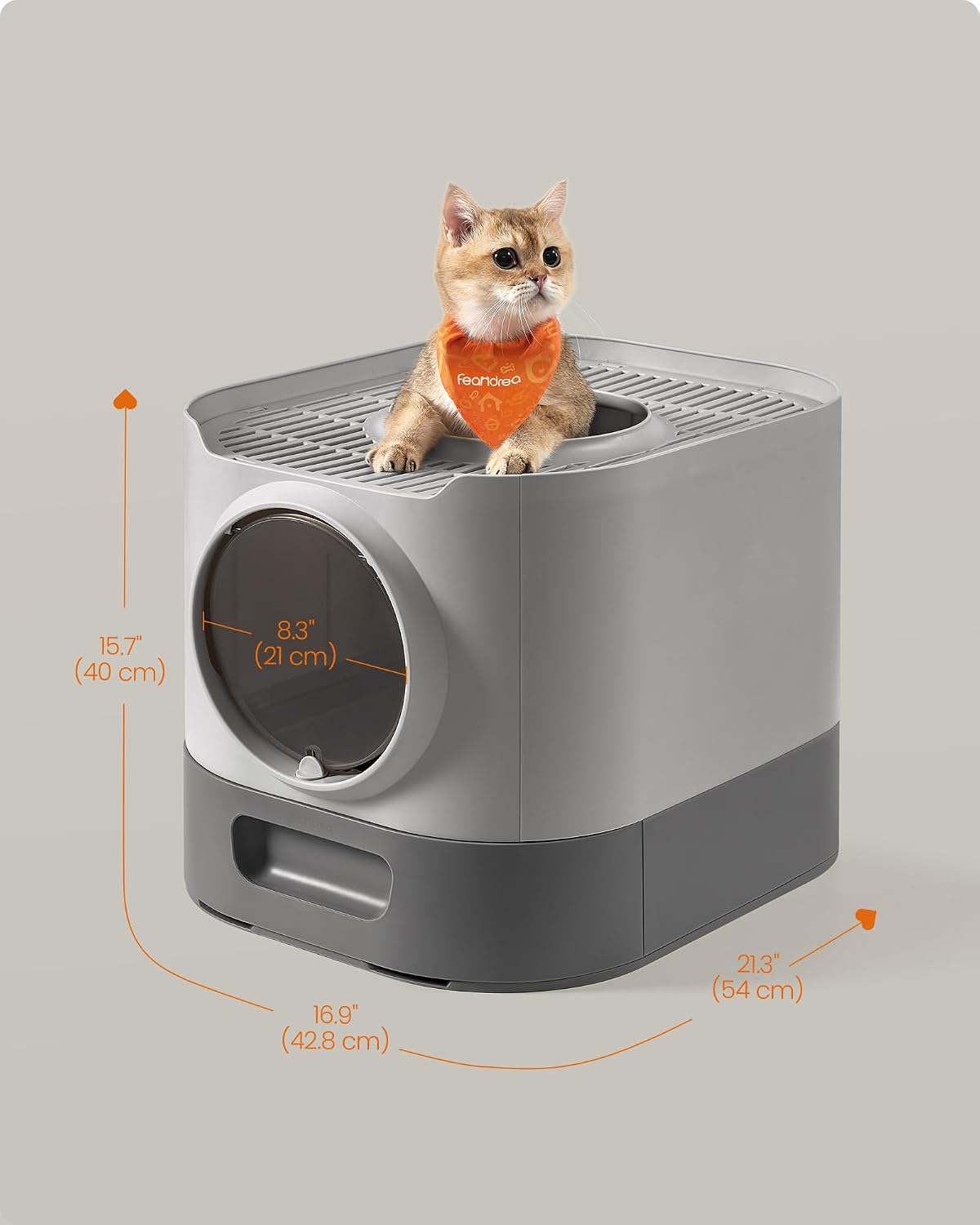 XL Enclosed Cat Litter Box with Slide-Out Tray — Anti-Tracking, 3-Way Door