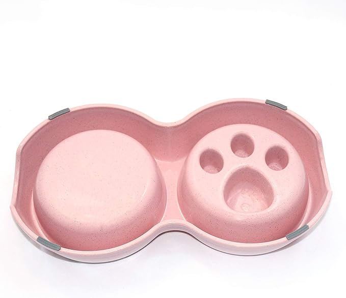 Dog Slow Eating & Drinking Bowl,Stainless Steel Interactive Slow Feed Dog Bowl for French Bulldog,Slow Down Eating Eco-Friendly pet Bowl for Frenchie (Pink)