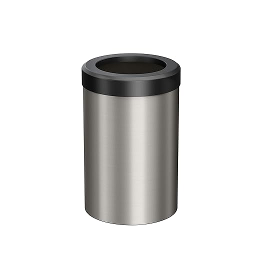 Gatco Small Bathroom Trash Can with Lid, Round 3 Gallon Stainless Steel Wastebasket, Under Sink, Satin Nickel and Matte Black, for Bathroom, Bedroom, Office (1911MX)