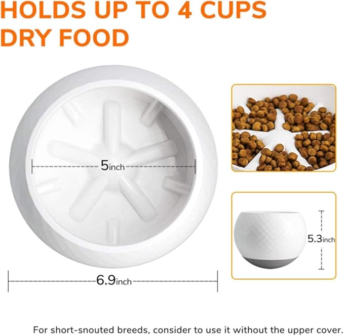 Rock 'N Bowl Puzzle Feeder Dog Bowl,Slow Feeder, Anxiety Relief, Boredom Buster,Fun Interactive Enrichment Dog Dish,Interactive Tumbler Anti-Choking Dog Feeding Bowl,Orange