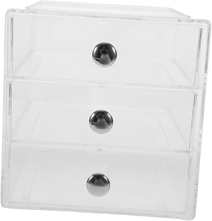 Multi-use 3-Tier Drawer Storage Box Acrylic Desktop Organizer Lids for Makeup Jewelry Office Sundry Stylish and Practical