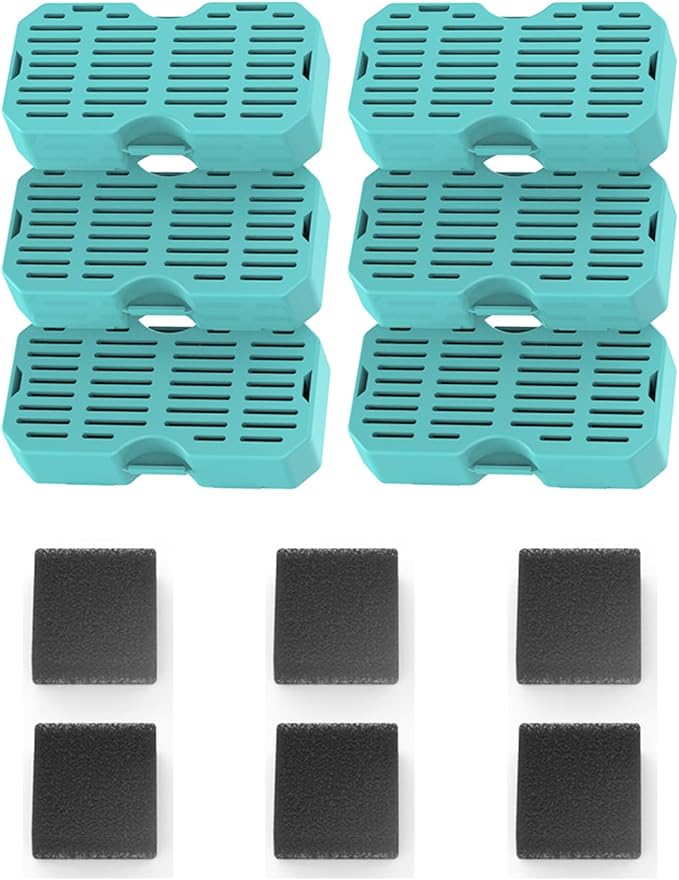 Cat Water Fountain Filters, 6+6 Pack for Stainless Steel Cat Fountain (SM09)