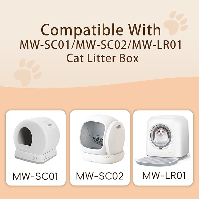 150 Counts Cat Litter Box Liners Bag Fit For MW-SC01/MW-SC02/MW-LR01 Automatic Self Cleaning Cat Litter Box, Waste Bags, 18" x 12.6"Heavy Duty Replacement Trash Bags with Drawstring