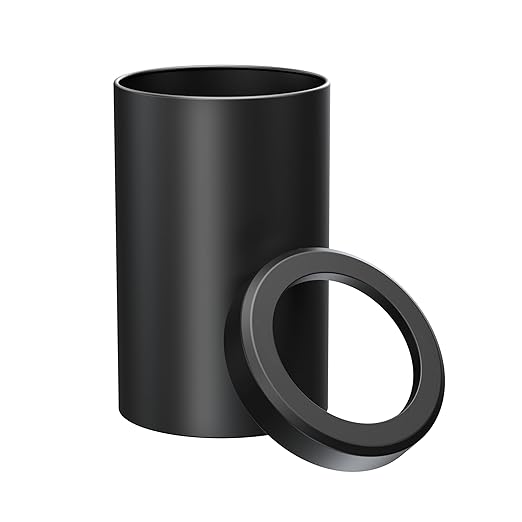Gatco Small Bathroom Trash Can With Lid, Round 3 Gallon Stainless Steel Wastebasket, Under Sink, Matte Black, For Bathroom, Bedroom, Office (1912)