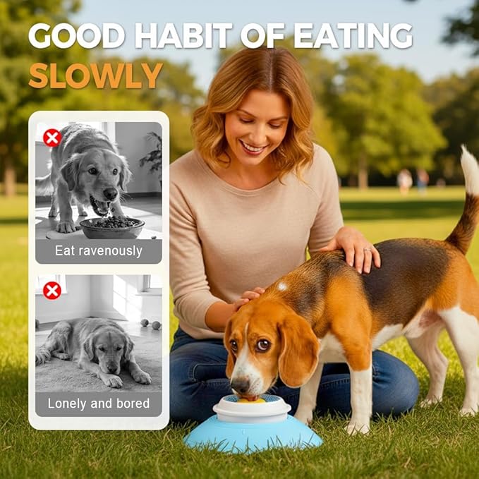 New Lick Sphere Dog,Feeder Dog Bowls for Liquid Treat,Large Medium Small Breeds Dietary Supplement/Post-op Nutrition,Interactive Slow Feeder & Anxiety Relief Treat (Blue -2pcs)