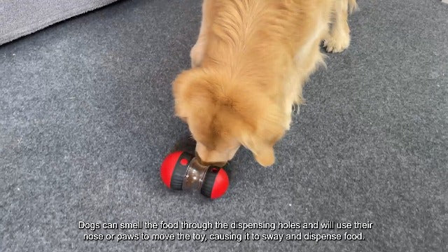 Treat Dispensing Dog Toy, 2 Adjustable Outlet Dog Treat Toy, Interactive Dog Toy for Small Dog, Dog Puzzle Toy for Smart Dog, Dog Toy to Keep Them Busy, Enrichment toys for Large dogs, Red