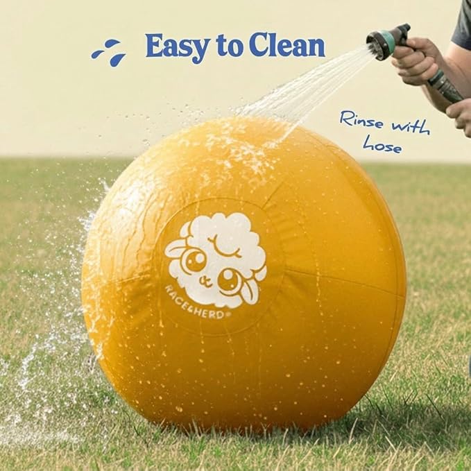 Race&Herd 30" Original XXL Herding Ball for Dogs - Herding Toys, Giant Dog Ball for Australian Shepherds, Border Collies - Durable Dog Outdoor Training Toy for Large Breeds & Horses (Yellow)