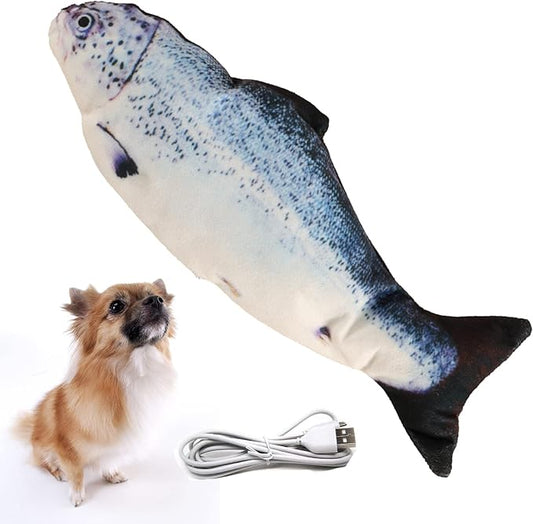 Realistic Flopping Fish Dog Chew Toy - Electric Moving Interactive Pet Toy for Small Medium Dogs, Chew Rocking Toy for Indoor Outdoor Exercise