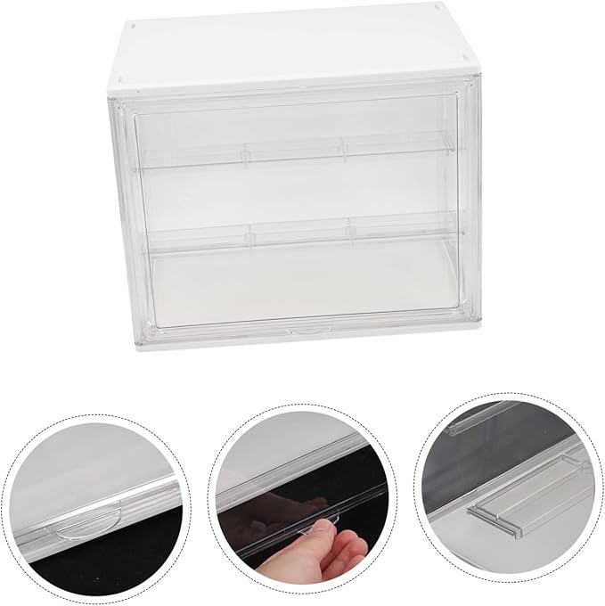 ERINGOGO Stackable Book Storage Box for Students Dustproof Organizer Container Lid for Classroom and Home Use Multi-functional Bookcase Display