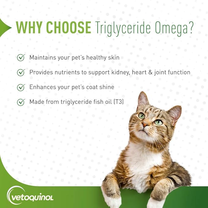 Vetoquinol Triglyceride Omega Dog Supplement Capsules, Medium-Breed: 30-60 lbs, 60ct