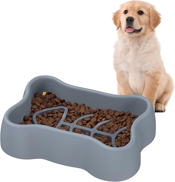 ORIA Slow Feeder Dog Bowls, Silicone Dog Slow Feeder, Anti-Choking Puzzle Dog Food Bowls, Interactive Dog Feeding Bowls with Non Slip Base, Machine Washable, for Small Medium Large Breed