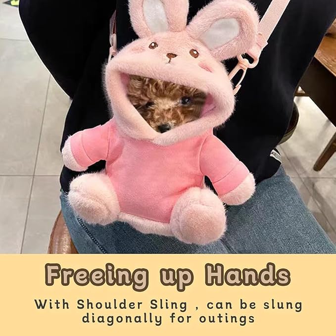 Tiny Puppy Carrier Chest Sling - Extra Small Body Carrier for Up to 3lbs Puppies Kittens, Cute Pack Pouch for Mini Yorkies Teacup Hands-Free Portable Pet Harness for Girls Boys (3-4lb Large Black)