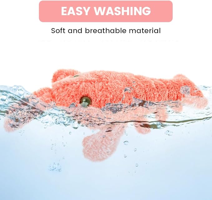 Interactive Dog Toy, 2025 Upgrade Plush Lobster Puppy Toys for Small Dogs Calming, Floppy Funny Jumping Moving Sturdy Pet Toys for Chewing Teething (Orange)