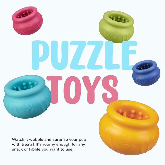 Wobbly Dog Enrichment Lick Toy, Stuffable Frozen Lick Bowl to Keep Dogs Busy, Long-Lasting Interactive Treat Dispensing Dog Toy, Silicone Fetch Catch Chew Toy(Orange,S)