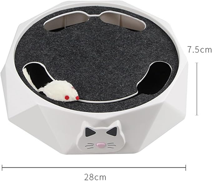 Interactive Cat Turntable Toy, Electric Cat Toys 2 Speed Adjustable Automatic Puzzle Catch Mouse Play Cat Toy for Pet Supplies