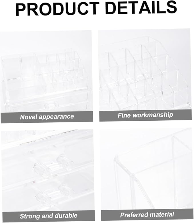 NOLITOY Type Makeup Storage Box Acrylic Lipstick Box Jewelry Organizer Desktop
