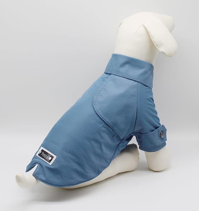 Pet Dog Puppy Cat Clothes Trench Coat Jacket - Theodore (Small, Blue)