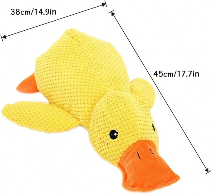 2025 Upgraded Mellow Dog Calming Duck Dog Toy, Quack-Quack Duck Toy,The Mellow pet Calming Pillow,3D filling,Fun toys and Chew Toy for Any Size Pet Puppy,Puppys Calming Pillow (Double yellow)