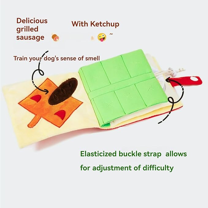 Dog Toy Snuffle Sound Book Series Lunch Space Christmas Goodnight Birthday Scout Themes 3D Puppy Decor Cover Puzzle Toy Dog Accessories for Mental Stimulation & Slow Feeding (Scout)