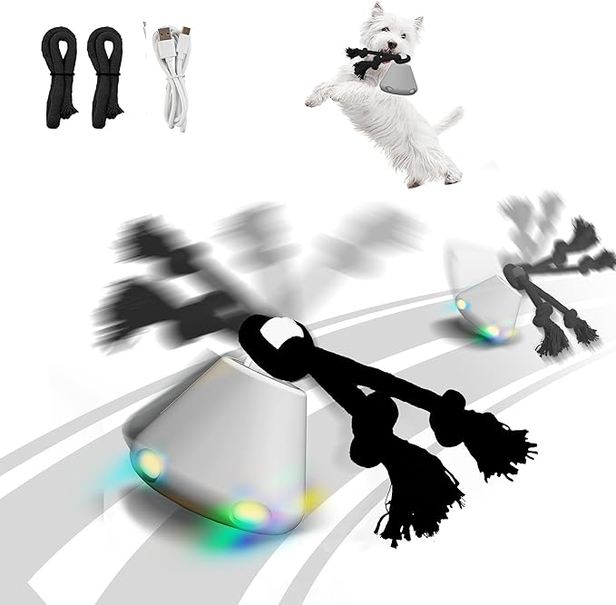 Interactive Dog Toys, Automatic Moving Rolling Dog Toys to Keep Them Busy, Motion-Activated Bouncing Vibrating Dog Ball for Small/Medium/Large Dogs (Flying Saucer)