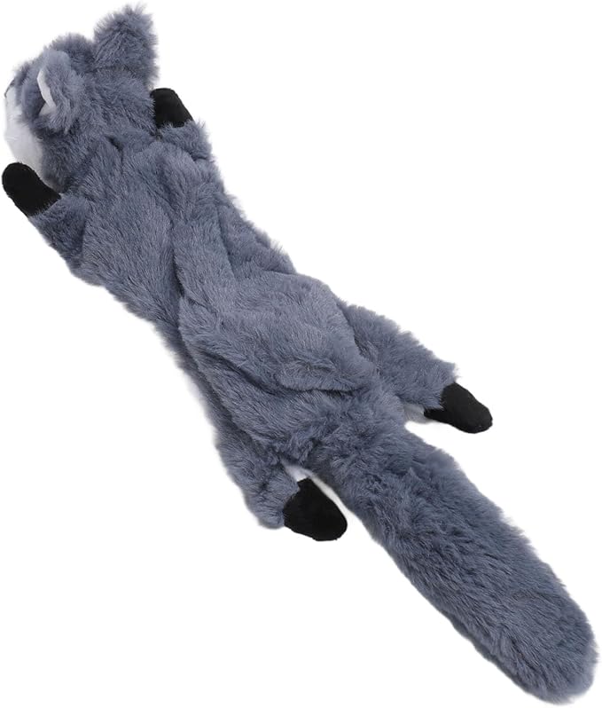 Soft Plush Squeaky Dog Chew Toy, Anxiety Relief, Teeth Cleaning, Interactive Pet Toy for Dogs, Cute Animal Design, Sturdy, Stress Relief (Grey)